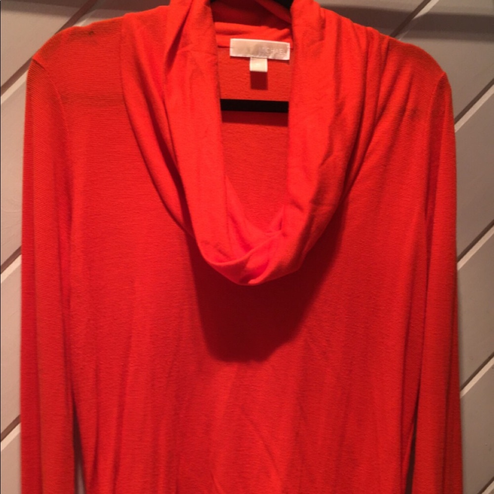 Michael Kota orange cowl neck sweater